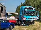 Tragick� nehoda kamionu s osobn�m autem na d�lnici D5 si vy��dala t�i lidsk�...