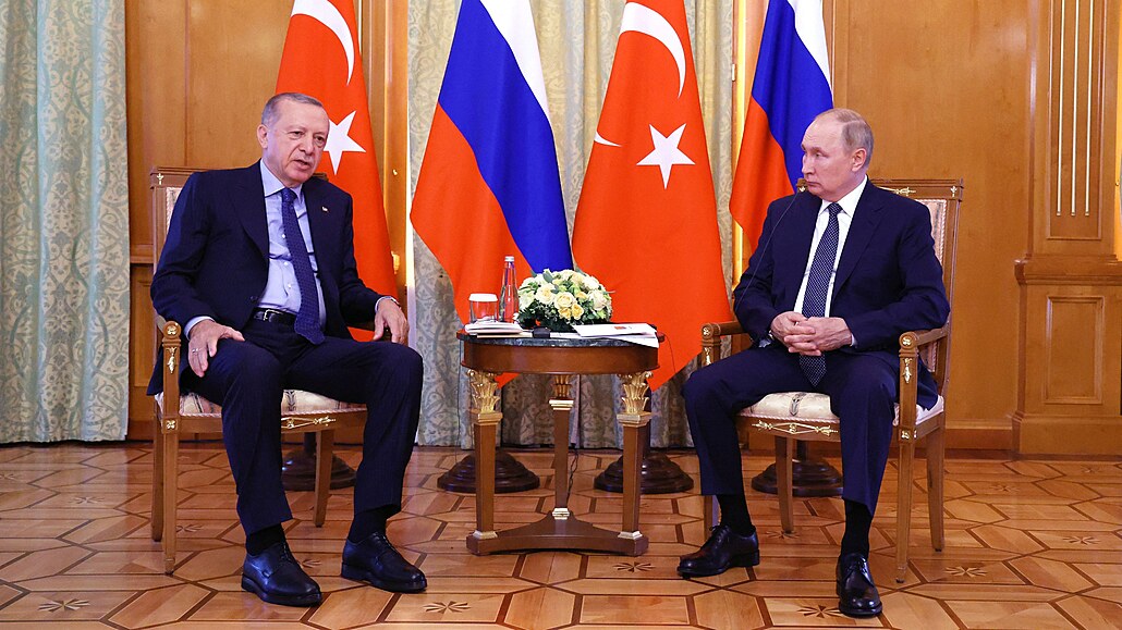 Turecký prezident Recep Tayyip Erdogan jednal se svým ruským protjkem...