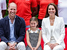Princ William, princezna Charlotte a vévodkyn Kate (Birmingham, 2. srpna 2022)