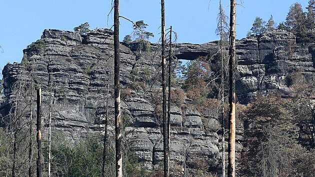 Požár Národního parku České Švýcarsko. Pravčický důl - Pravčická brána (4. srpna 2022)
