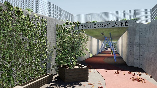 Studie budouc podoby podjezdu pod hlavn silnic ve Frantikovch Lznch.