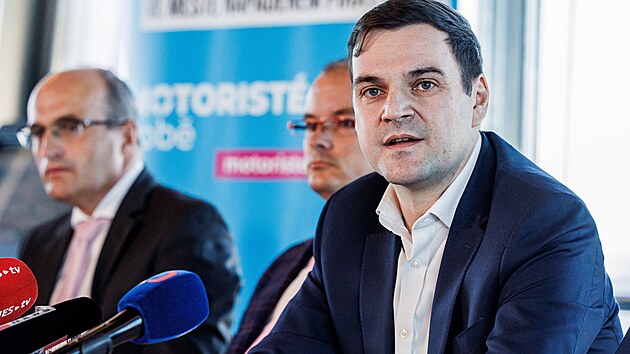 Pedstaven nov strany Motorist sob. Na snmku Petr Macinka, kandidt na primtora. (9. srpna 2022)