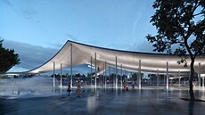 Architektonický návrh terminálu Dlouhá Míle od spole�nosti Pavlí�ek Hulín...