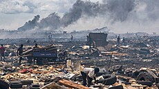 Na snímku skládka Agbogbloshie, Accra, Ghana.