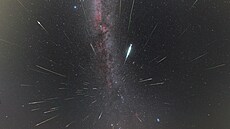 Srpnové Perseidy focené v roce 2018