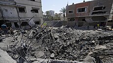 Zasaená budova v Gaze. (6. srpna 2022)