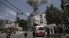 Kou po izraelských náletech v Gaze. (6. srpna 2022)