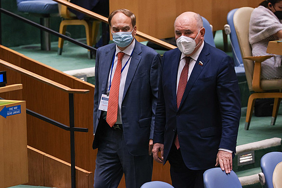 Grigorij Karasin (vpravo), p�edseda výboru pro mezinárodní zále�itosti Rady...