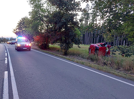 Místo dopravní nehody v Rychnově nad Kněžnou (12. srpna 2022)