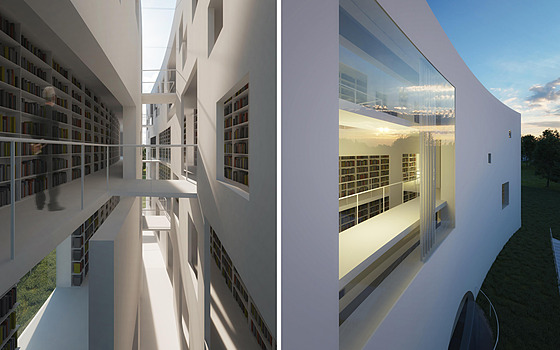Vizualizace nové knihovny v Turnov od studia A69  architekti