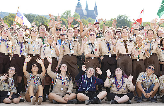 Prvod skaut v rámci mezinárodní skautské akce Central European Jamboree v...