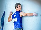 Soustedný eský lezec Adam Ondra na mistrovství Evropy v Mnichov soutí v...