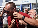 Konflikt na mítinku Andreje Babie v Ústí nad Labem. (11. srpna 2022)