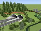 Vizualizace ekoduktu na Jablunkovsku nad silnici I/11