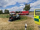 Nehoda osobnho vozu a traktoru u Jinvse na Jinsku. (9. 8. 2022)