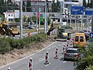 Opravy na k�i�ovatce ulic U Prazdroje a Jate�n� v Plzni komplikovaly dopravu....