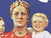 Sláva Matce Hrdince! Dobový sovětský plakát oslavující ženy, které přivedly na...