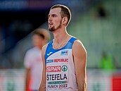Jan Štefela v kvalifikaci skoku do výšky na mistrovství Evropy v Mnichově