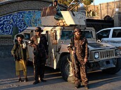 Zadarmo. Tálibánci před US Army vozidlem Hummer