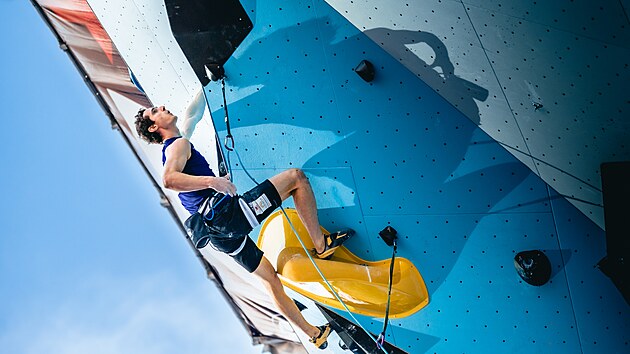 esk lezec Adam Ondra ve finle obtnosti na multisportovnm evropskm...