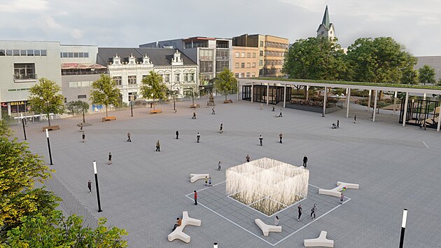 Plánovaná podoba náměstí Míru ve Zlíně (srpen 2022)