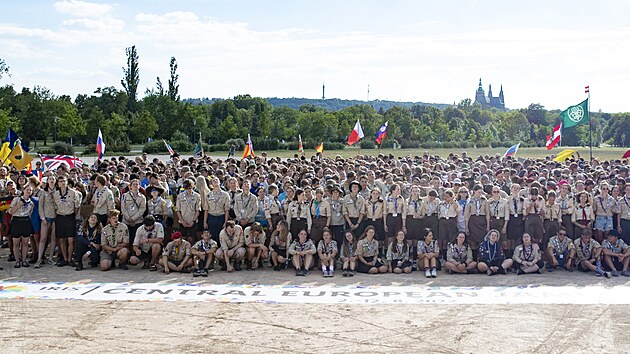 Prvod skaut v rmci mezinrodn skautsk akce Central European Jamboree v Praze (11. srpna 2022)