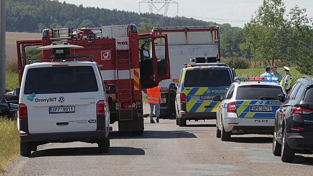 Vážná dopravní nehoda v Tymákově u Plzně. (16. 8. 2022)