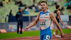 Pavel Maslák po tafetovém závod na 4x400 metr na atletickém ME v Mnichov.