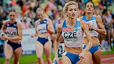 Nikoleta Jíchová b�hem závodu na 4x400 metr� na atletickém ME v Mnichov�.