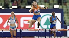 Femke Bolová ve finále b�hu na 400 metr� p�eká�ek na atletickém ME v Mnichov�.