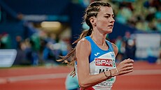 Kristiina Mäki během finálového závodu na 1500 metrů na atletickém ME v...