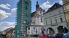 Věž u kostela Všech svatých v Litoměřicích.