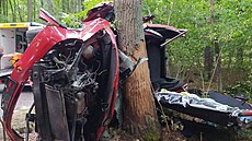 Nehoda se stala na silnici mezi Milevskem a Dmýticemi.