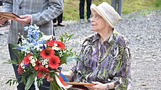 Slavnostního odhalení památníku se na Boud úastnila Marie ilková, která je...