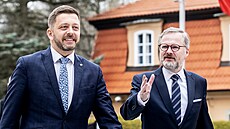 Ministr vnitra Vít Rakušan a premiér Petr Fiala