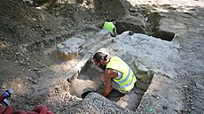 Archeologové odkryli nejstarí ást brodských hradeb vybudovaných v roce 1310....
