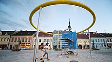 Jednou z dominant zrekonstruovaného Karlova nám�stí je i atypický vodní prvek...