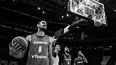 Tomá Satoranský na tréninku eských basketbalist v Hamburku.