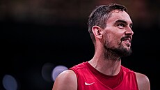 Tomá Satoranský na tréninku eských basketbalist v Hamburku.