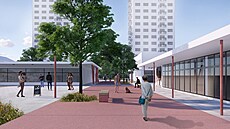 Vizualizace nové podoby lokálního centra Juvel v �eských Bud�jovicích. Stavební...