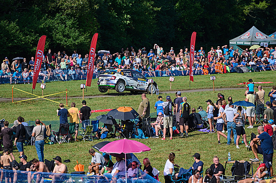 Posádka Simon wagner a Gerald Winter na Barum Czech Rally ve Zlín.