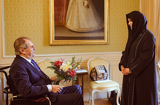 Zeman přijal dubajskou princeznu, mluvil s ní i o návštěvě prezidenta