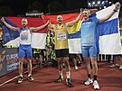 Otpatí medailisté z evropského ampionátu Jakub Vadlejch, Julian Weber a...