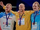 Jakub Vadlejch, Julian Weber a Lassi Etelätalo s medailemi z atletického ME.