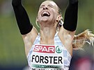 Viktória Forsterová slaví na mistrovství Evropy postup z rozbhu na 100 metr s...