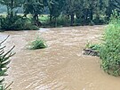 Klabava na Rokycansku dosáhla tetího povodového stupn, který znaí stav...