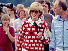 Svetr s ove�kami vynesla Diana na královský zápas v ko�ském pólu v roce 1983....