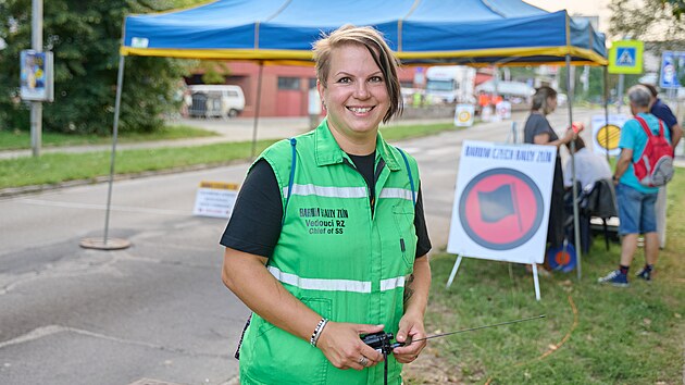 Veronika Krsn mla jako vedouc na starosti mstskou rychlostn zkouku zlnsk Barum rally. (srpen 2022)