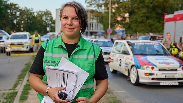 Veronika Krsn mla jako vedouc na starosti mstskou rychlostn zkouku zlnsk Barum rally. (srpen 2022)