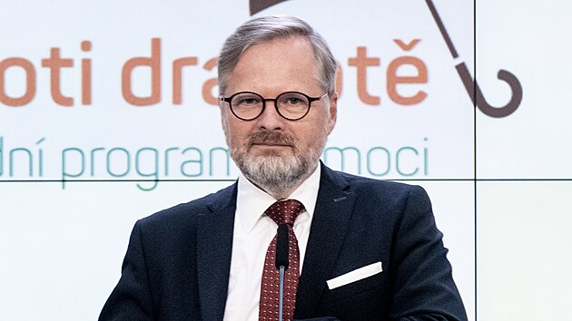 Premir Petr Fiala na tiskov konferenci po jednn vldy. (24. srpna 2022)